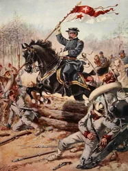 General Sheridan in der Schlacht von Five Forks, Virginia, 1. April 1865